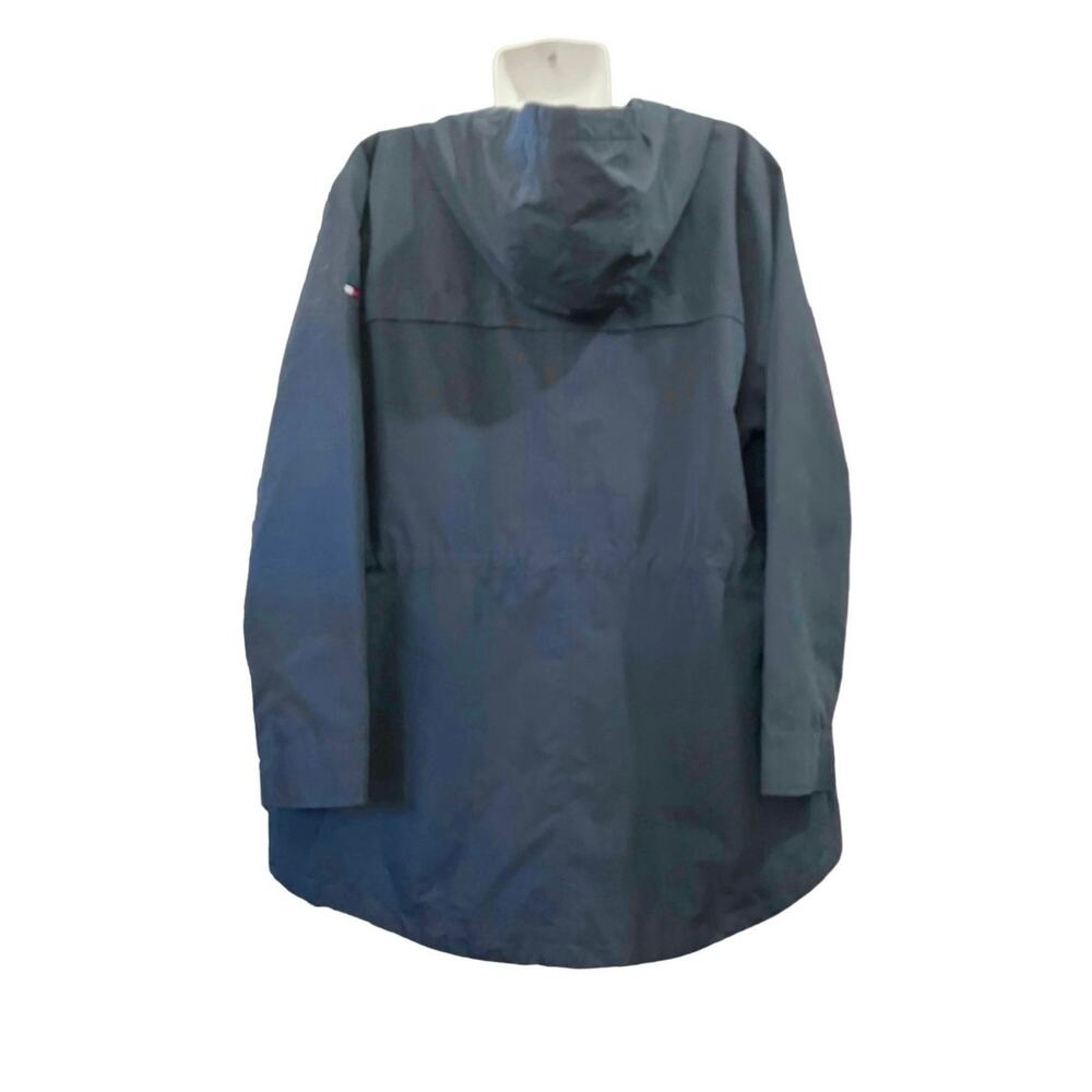 Tommy Hilfiger Women's Navy Full Zip Storm Jacket w/ Hood Pockets | Size L EUC - Picture 2 of 16